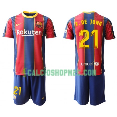 FC Barcellona Frenkie de Jong 21 Bambino Maglia Prima 2020/2021 Manica Corta (+ Pantaloncini)
